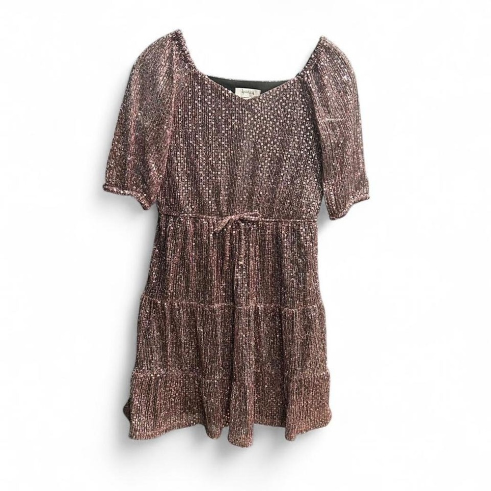Pink sequin dress by speechless size L (L2) could fit‎ adult xs/00 15" ptp